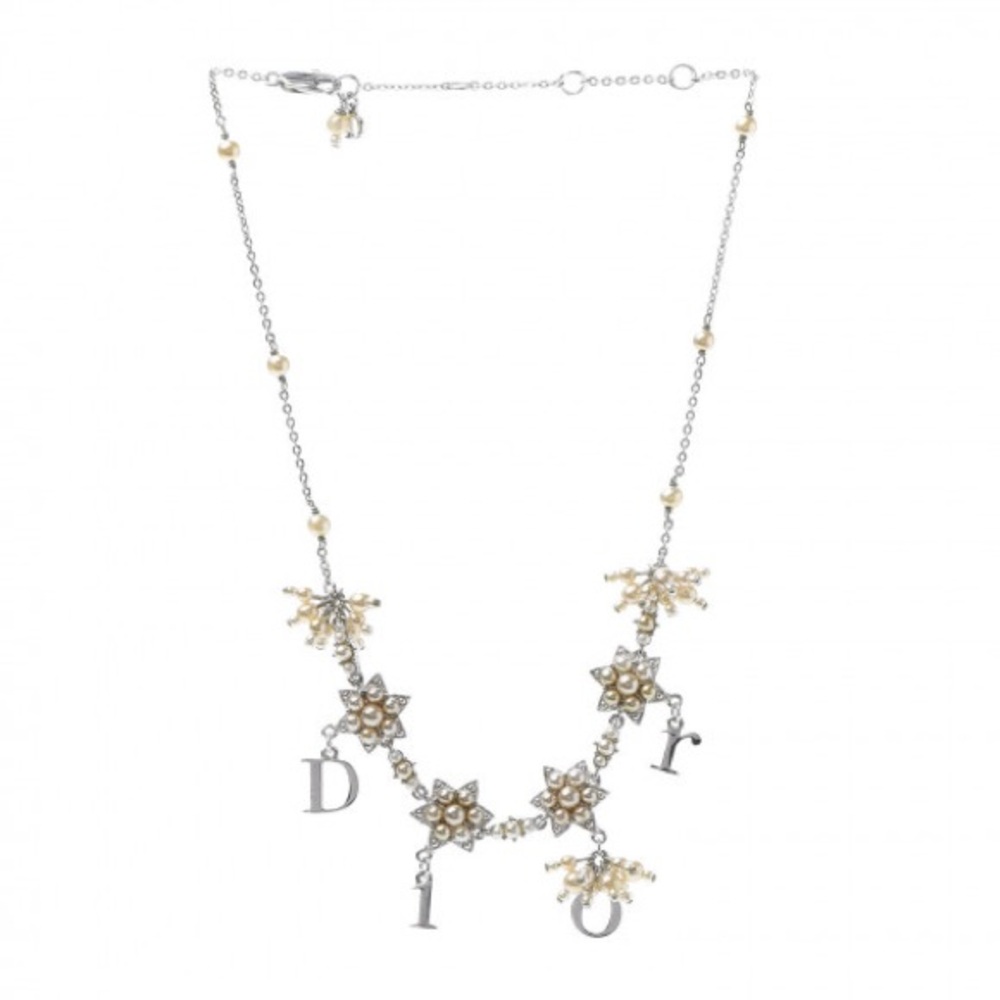 Dior Silver and Gold Pearl Celestial Charm Necklace